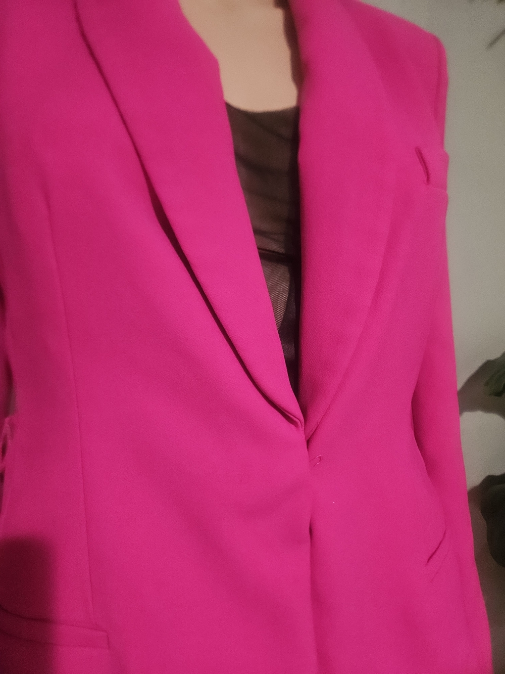 Zara Hot Pink Blazer NWOT Structured Tailored Jacket Statement. Size Small - Picture 14 of 16